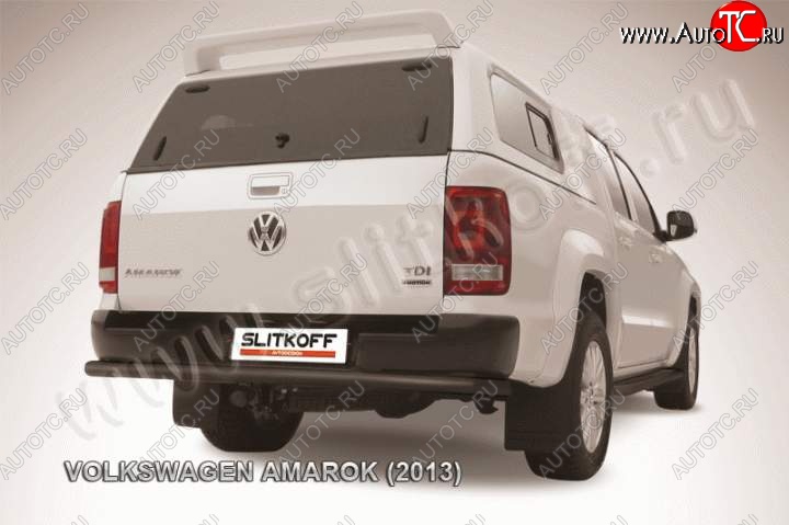 10 399 р. Защита задняя Slitkoff  Volkswagen Amarok (2009-2016) дорестайлинг (Цвет: серебристый)  с доставкой в г. Новочеркасск