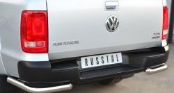 14 549 р. Одинарная защита заднего бампера из трубы диаметром 63 мм SLITKOFF  Volkswagen Amarok (2009-2016) дорестайлинг  с доставкой в г. Новочеркасск. Увеличить фотографию 2