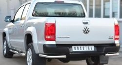 14 549 р. Одинарная защита заднего бампера из трубы диаметром 63 мм SLITKOFF  Volkswagen Amarok (2009-2016) дорестайлинг  с доставкой в г. Новочеркасск. Увеличить фотографию 3