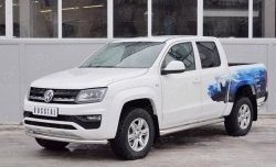 12 999 р. Защита переднего бампера (Ø63 мм, нержавейка) Russtal Volkswagen Amarok рестайлинг (2016-2022)  с доставкой в г. Новочеркасск. Увеличить фотографию 2