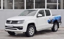 18 799 р. Защита переднего бампера (Ø63 мм с углами, нержавейка) Russtal Volkswagen Amarok рестайлинг (2016-2022)  с доставкой в г. Новочеркасск. Увеличить фотографию 2