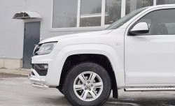 18 799 р. Защита переднего бампера (Ø63 мм с углами, нержавейка) Russtal Volkswagen Amarok рестайлинг (2016-2022)  с доставкой в г. Новочеркасск. Увеличить фотографию 3