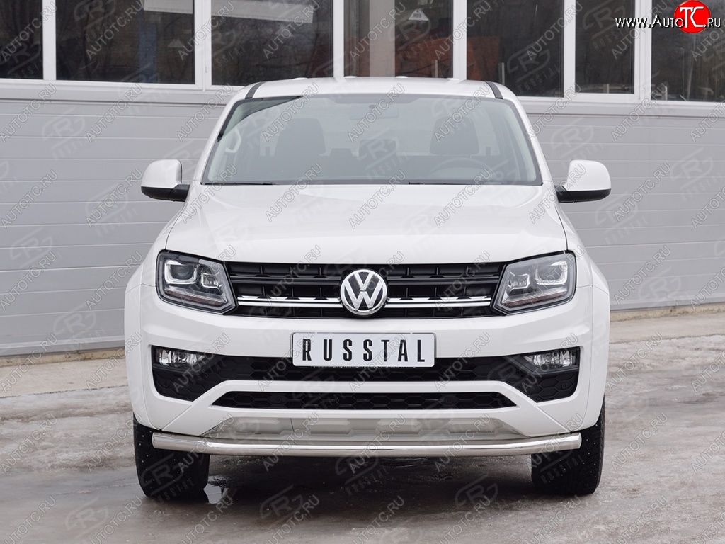 12 999 р. Защита переднего бампера (Ø63 мм, нержавейка) Russtal Volkswagen Amarok рестайлинг (2016-2022)  с доставкой в г. Новочеркасск