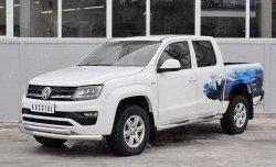 21 899 р. Защита переднего бампера (2 трубыØ76 и 63 мм, нержавейка) Russtal Volkswagen Amarok рестайлинг (2016-2022)  с доставкой в г. Новочеркасск. Увеличить фотографию 2