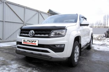 Защита переднего бампер Slitkoff Volkswagen (Волксваген) Amarok (Амарок) (2016-2022) рестайлинг