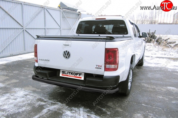 12 499 р. Защита задняя Slitkoff Volkswagen Amarok рестайлинг (2016-2022) (Цвет: серебристый)  с доставкой в г. Новочеркасск