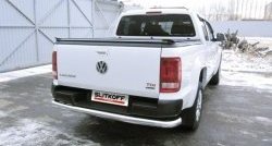 Защита заднего бампера из трубы диаметром 76 мм Slitkoff Volkswagen (Волксваген) Amarok (Амарок) (2016-2022) рестайлинг