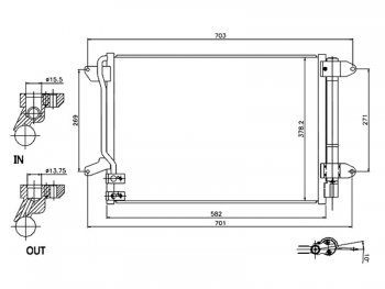 Радиатор кондиционера SAT  Beetle  A5 (5С1) хэтчбэк 3 дв., Jetta  A6