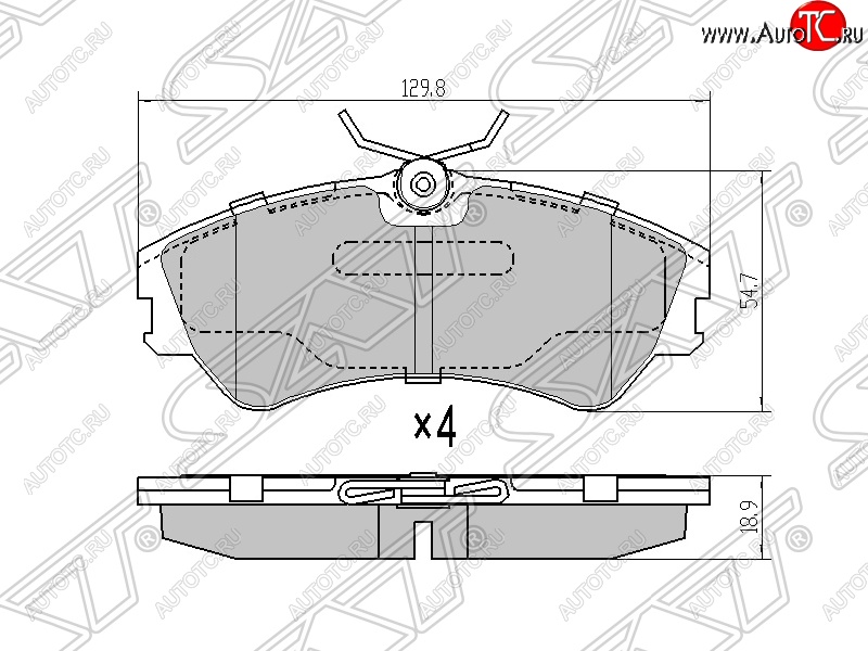 1 429 р. Колодки тормозные SAT (передние)  Volkswagen Caravelle  T4 - Transporter  T4  с доставкой в г. Новочеркасск