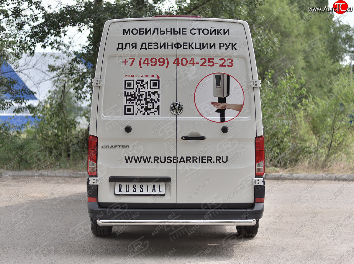 13 649 р. Защита заднего бампера (Ø63 мм, нержавейка) SLITKOFF  Volkswagen Crafter  2 (2017-2025)  с доставкой в г. Новочеркасск