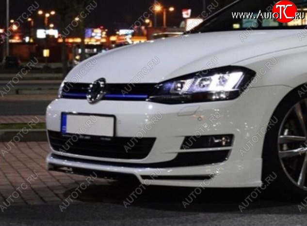 3 749 р. Накладка на передний бампер CT Volkswagen Golf 7 дорестайлинг, хэтчбэк 5 дв. (2012-2017) (Неокрашенная)  с доставкой в г. Новочеркасск