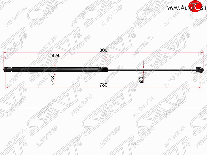 779 р. Газовый упор капота SAT  Volkswagen Golf  7 (2012-2017) дорестайлинг, хэтчбэк 5 дв.  с доставкой в г. Новочеркасск