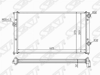 Радиатор двигателя SAT Volkswagen Golf 4 (1997-2003)