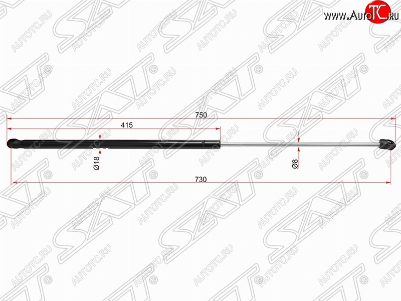 699 р. Газовый упор капота SAT  Volkswagen Golf  6 (2008-2014) хэтчбэк 5 дв.  с доставкой в г. Новочеркасск