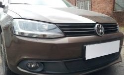 1 469 р. Сетка на бампер Russtal (черная)  Volkswagen Jetta  A6 (2011-2015) седан дорестайлинг  с доставкой в г. Новочеркасск. Увеличить фотографию 3