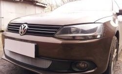 1 539 р. Сетка на бампер Russtal (хром) Volkswagen Jetta A6 седан дорестайлинг (2011-2015)  с доставкой в г. Новочеркасск. Увеличить фотографию 3