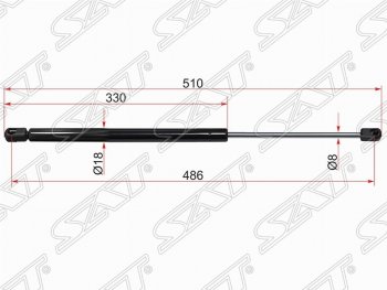 Газовый упор крышки багажника SAT Volkswagen (Волксваген) Jetta (Джетта)  A6 (2011-2018) A6 седан дорестайлинг, седан рестайлинг