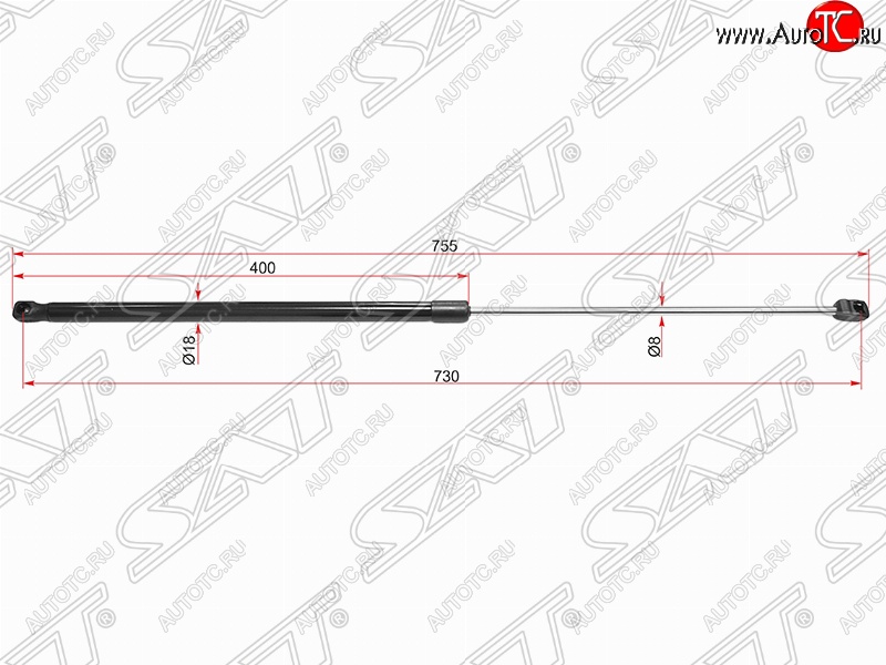 779 р. Газовый упор капота SAT Volkswagen Passat B8 седан дорестайлинг (2015-2019)  с доставкой в г. Новочеркасск