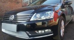 1 539 р. Сетка на бампер Russtal (хром) Volkswagen Passat B7 седан (2010-2015)  с доставкой в г. Новочеркасск. Увеличить фотографию 3