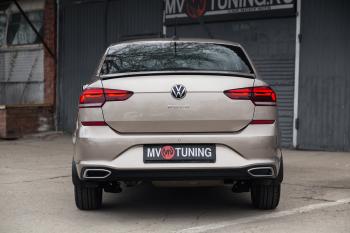 3 399 р. Имитация насадок глушителя MV-Tuning Volkswagen Polo Mk6 лифтбек (2020-2022) (Неокрашенные)  с доставкой в г. Новочеркасск. Увеличить фотографию 4