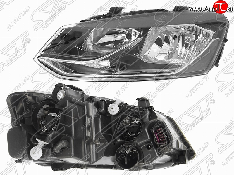 5 649 р. Левая фара SAT Volkswagen Polo 5 седан рестайлинг (2015-2020)  с доставкой в г. Новочеркасск