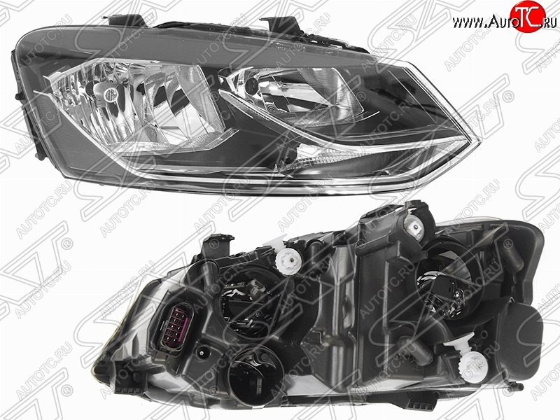 6 199 р. Правая фара SAT Volkswagen Polo 5 седан рестайлинг (2015-2020)  с доставкой в г. Новочеркасск