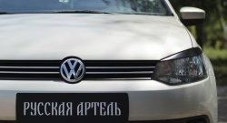 1 629 р. Реснички на фары RA Volkswagen Polo 5 хэтчбек дорестайлинг (2009-2015) (Неокрашенные)  с доставкой в г. Новочеркасск. Увеличить фотографию 3