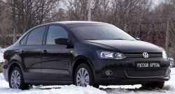 999 р. Зимняя заглушка решетки переднего бампера РА (Highline)  Volkswagen Polo  5 (2009-2015) седан дорестайлинг, хэтчбек дорестайлинг  с доставкой в г. Новочеркасск. Увеличить фотографию 3