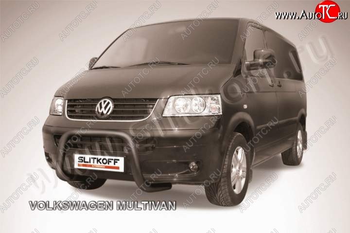 18 199 р. Кенгурятник d57 низкий мини  Volkswagen Transporter  T5 (2003-2009) дорестайлинг (Цвет: серебристый)  с доставкой в г. Новочеркасск