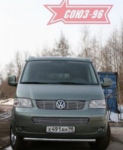 11 249 р. Защита переднего бампера одинарная Souz-96 (d60). Volkswagen Transporter T5 дорестайлинг (2003-2009)  с доставкой в г. Новочеркасск. Увеличить фотографию 3