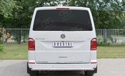 15 799 р. Защита заднего бампера (Ø63 мм, нержавейка, длинная база) SLITKOFF Volkswagen Transporter T6 дорестайлинг (2015-2019)  с доставкой в г. Новочеркасск. Увеличить фотографию 2