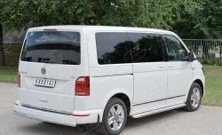 Защита заднего бампера (Ø63 мм, нержавейка, длинная база) Russtal Volkswagen Multivan T6 дорестайлинг (2016-2019)