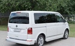 Защита заднего бампера (Ø63 мм секция, нержавейка, длинная база) Russtal Volkswagen Multivan T6 дорестайлинг (2016-2019)