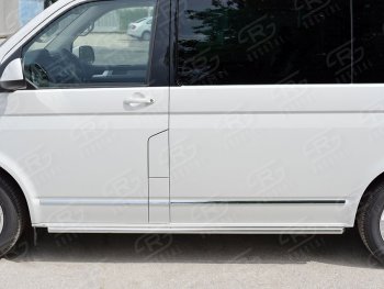 8 899 р. Правая защита порогов Russtal из круглой трубы d63 мм  Volkswagen Multivan  T6 - Transporter  T6  с доставкой в г. Новочеркасск. Увеличить фотографию 2