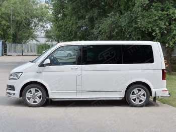 Правая защита порогов Russtal из круглой трубы d63 мм v3 Volkswagen Multivan T6 дорестайлинг (2016-2019)