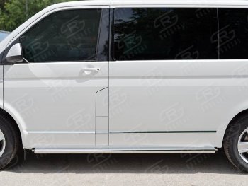 9 899 р. Правая защита порогов Russtal из круглой трубы d63 мм v2  Volkswagen Multivan  T6 - Transporter  T6  с доставкой в г. Новочеркасск. Увеличить фотографию 1