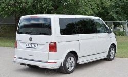 11 999 р. Защита заднего бампера (Ø42 мм, нержавейка, короткая база) SLITKOFF Volkswagen Transporter T6 дорестайлинг (2015-2019)  с доставкой в г. Новочеркасск. Увеличить фотографию 3