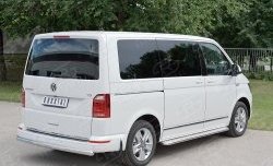 15 799 р. Защита заднего бампера (Ø63 мм, нержавейка, короткая база) SLITKOFF Volkswagen Transporter T6 дорестайлинг (2015-2019)  с доставкой в г. Новочеркасск. Увеличить фотографию 1