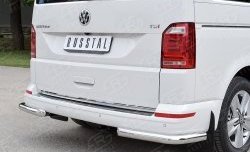 Защита заднего бампера (Ø63 мм уголки, нержавейка, короткая база) Russtal Volkswagen Transporter T5 рестайлинг (2009-2015)