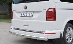 16 699 р. Защита заднего бампера (Ø75x42 мм, нержавейка, короткая база) Russtal Volkswagen Multivan T6 дорестайлинг (2016-2019)  с доставкой в г. Новочеркасск. Увеличить фотографию 3