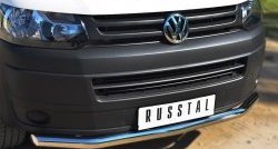 11 999 р. Одинарная защита переднего бампера диаметром 63 мм Russtal  Volkswagen Transporter  T5 (2009-2015) рестайлинг  с доставкой в г. Новочеркасск. Увеличить фотографию 2