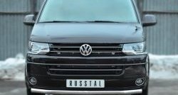 11 999 р. Одинарная защита переднего бампера диаметром 63 мм (Multivan-Caravelle) Russtal Volkswagen Transporter T5 рестайлинг (2009-2015)  с доставкой в г. Новочеркасск. Увеличить фотографию 1