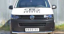 11 999 р. Одинарная защита переднего бампера диаметром 63 мм Russtal  Volkswagen Transporter  T5 (2009-2015) рестайлинг  с доставкой в г. Новочеркасск. Увеличить фотографию 1