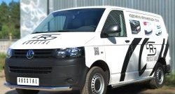 10 849 р. Левая защита порогов из круглой трубы диаметром 63 мм Russtal  Volkswagen Transporter  T6 (2015-2019) дорестайлинг (Защита порогов с со скосами на торцах (вариант 1))  с доставкой в г. Новочеркасск. Увеличить фотографию 5