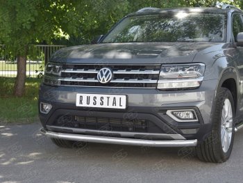 15 999 р. Защита переднего бампера (Ø63 мм, нержавейка) SLITKOFF  Volkswagen Teramont  CA1 (2016-2020) дорестайлинг  с доставкой в г. Новочеркасск. Увеличить фотографию 4