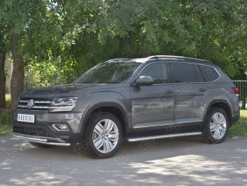 16 999 р. Защита переднего бампера (2 трубы Ø42 мм, нержавейка) SLITKOFF Volkswagen Teramont CA1 дорестайлинг (2016-2020)  с доставкой в г. Новочеркасск. Увеличить фотографию 2