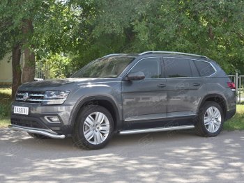 16 599 р. Защита переднего бампера (Ø63 мм волна, нержавейка) SLITKOFF Volkswagen Teramont CA1 дорестайлинг (2016-2020)  с доставкой в г. Новочеркасск. Увеличить фотографию 2