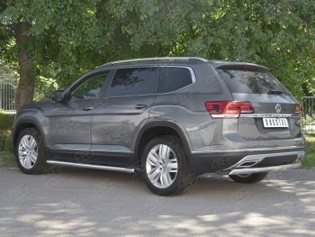 10 649 р. Защита заднего бампера (Ø75х42 мм, нержавейка) Russtal  Volkswagen Teramont  CA1 (2016-2020) дорестайлинг  с доставкой в г. Новочеркасск. Увеличить фотографию 2