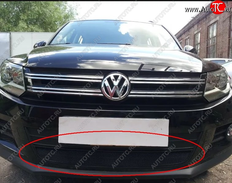 2 699 р. Защитная решётка в воздуховод автомобиля Russtal (черная)  Volkswagen Tiguan  Mk2 (2016-2020) дорестайлинг  с доставкой в г. Новочеркасск