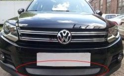 Защитная решётка в воздуховод автомобиля Russtal (хром) Volkswagen Tiguan Mk2 дорестайлинг (2016-2020)